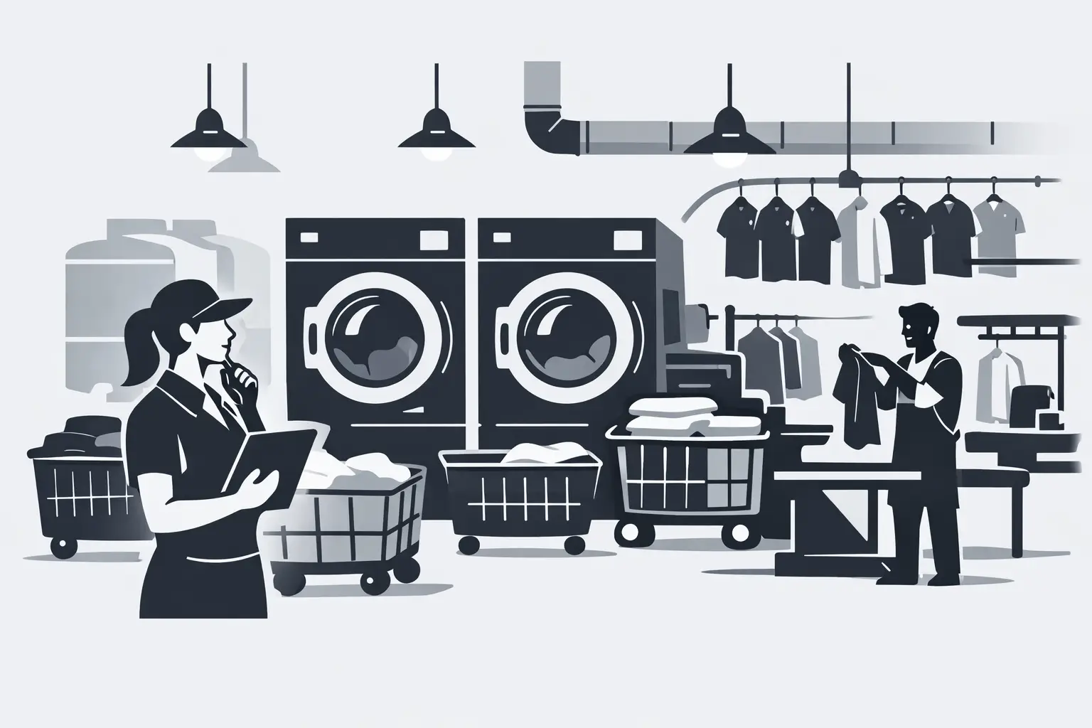 Lavandería industrial para negocios: qué buscar