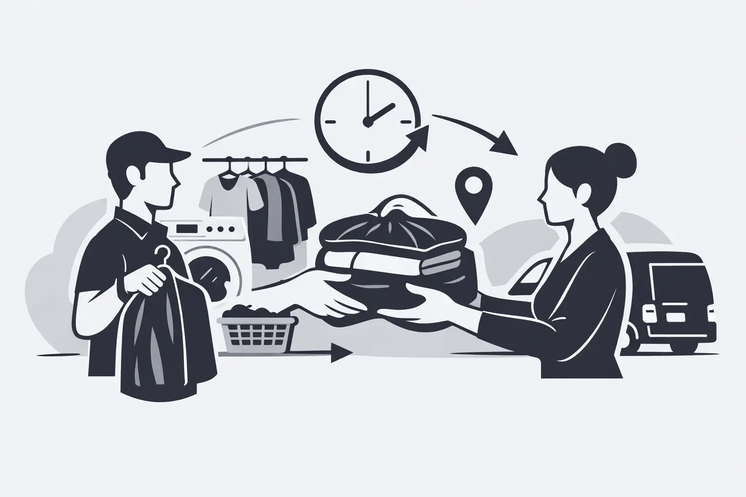 Recolección y entrega de ropa sin perder tiempo